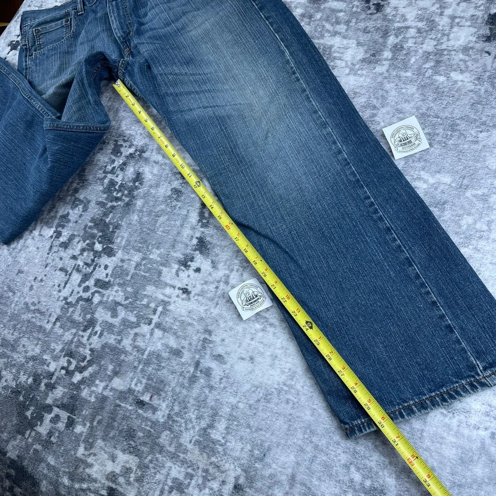 Levi Strauss & CO Mens 36x32 569 Loose Straight Denim Jeans Blue Solid Baggy - Picture 6 of 13